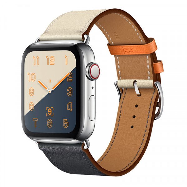 Wholesale Swift Leather Band Loop Strap Wristband Replacement for Apple Watch Series 7/6/SE/5/4/3/2/1 Sport - 40MM / 38MM (Orange)